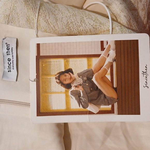 Since Then Gold Damask Sleeveless Dress with zipper at the back | Size: Medium - Picture 7 of 9